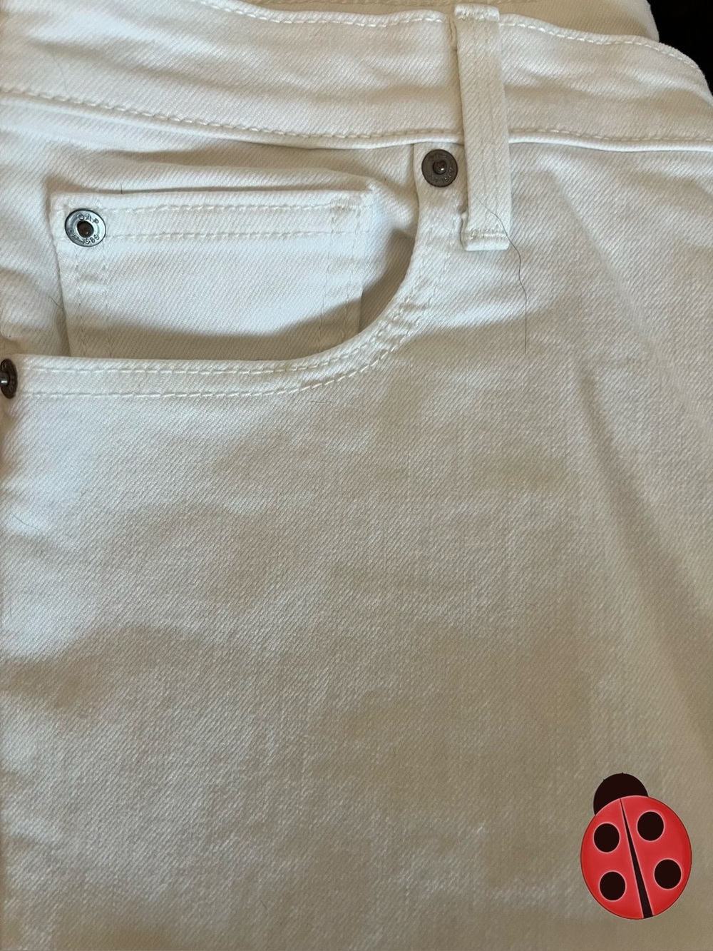 Gap Classic White Denim Jeans - Clean Pocket Detail, ankle length